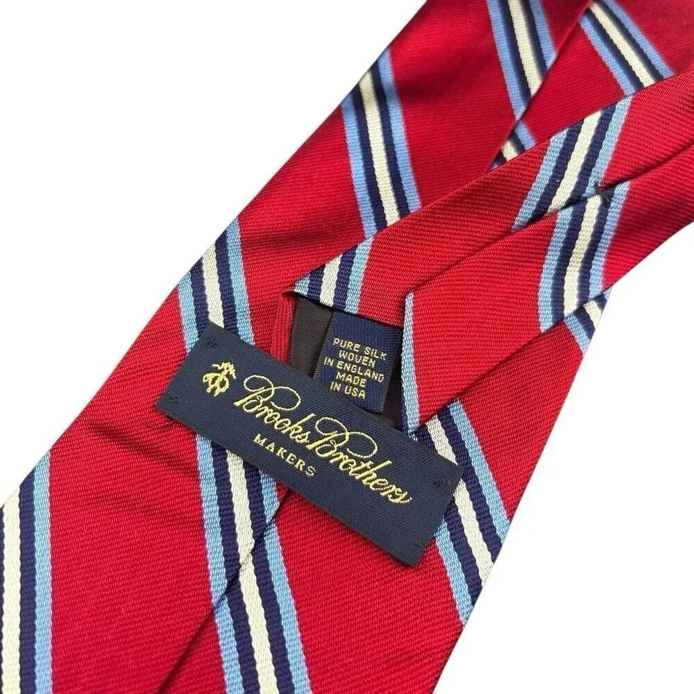 Brooks Brothers Red Blue and White Pure Silk Tie